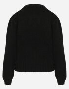 j&x Pulover melanj cu lână bumbac și manșetă largă Indirra Negru