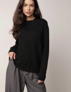 j&x Pulover Negru Casual cu Lână și Bumbac Nedalla