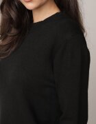 j&x Pulover Negru Casual cu Lână și Bumbac Nedalla