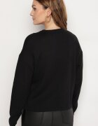 j&x Pulover Negru cu Croială Dreaptă cu Buzunar Decorativ Seaviraen