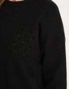 j&x Pulover Negru cu Croială Dreaptă cu Buzunar Decorativ Seaviraen