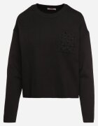 j&x Pulover Negru cu Croială Dreaptă cu Buzunar Decorativ Seaviraen