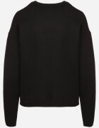 j&x Pulover Negru cu Croială Dreaptă cu Buzunar Decorativ Seaviraen