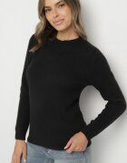 j&x Pulover Negru cu Lână în Stil Clasic Firrive