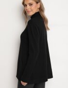 j&x Pulover Negru cu semiguler din bumbac și buzunar stil cangur Emirielia