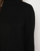 j&x Pulover Negru cu semiguler din bumbac și buzunar stil cangur Emirielia