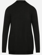 j&x Pulover Negru cu semiguler din bumbac și buzunar stil cangur Emirielia