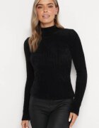 j&x Pulover Negru Din lână Reiat Cu fir lung Aryndra