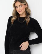 j&x Pulover negru pufos din lână Helmintts