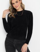 j&x Pulover negru pufos din lână Helmintts