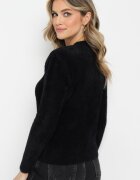 j&x Pulover negru pufos din lână Helmintts