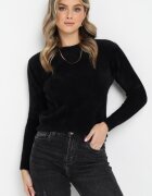j&x Pulover negru pufos din lână Helmintts