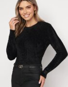 j&x Pulover Negru Scurt Pufos Dindra