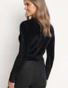 j&x Pulover Negru Scurt Pufos Dindra