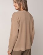 j&x Pulover oversize din lână și bumbac în stil minimalist Azrele Bej