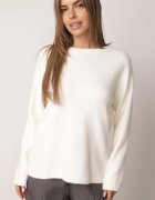j&x Pulover oversize din lână și bumbac în stil minimalist Azrele Bej deschis