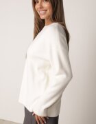 j&x Pulover oversize din lână și bumbac în stil minimalist Azrele Bej deschis