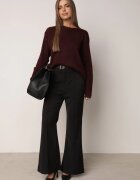 j&x Pulover oversize din lână și bumbac în stil minimalist Azrele Bordo