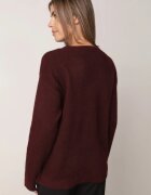 j&x Pulover oversize din lână și bumbac în stil minimalist Azrele Bordo