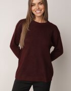 j&x Pulover oversize din lână și bumbac în stil minimalist Azrele Bordo