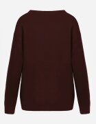 j&x Pulover oversize din lână și bumbac în stil minimalist Azrele Bordo