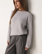 j&x Pulover oversize din lână și bumbac în stil minimalist Azrele Gri