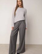 j&x Pulover oversize din lână și bumbac în stil minimalist Azrele Gri