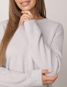 j&x Pulover oversize din lână și bumbac în stil minimalist Azrele Gri