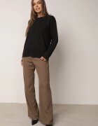 j&x Pulover oversize din lână și bumbac în stil minimalist Azrele Negru