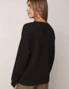 j&x Pulover oversize din lână și bumbac în stil minimalist Azrele Negru