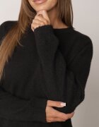 j&x Pulover oversize din lână și bumbac în stil minimalist Azrele Negru