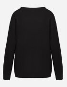 j&x Pulover oversize din lână și bumbac în stil minimalist Azrele Negru