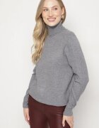 j&x Pulover pe gât Casual Gri din Lână cu Croi Drept Reiselia