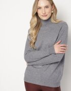 j&x Pulover pe gât Casual Gri din Lână cu Croi Drept Reiselia