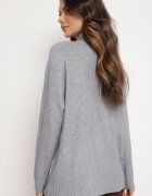 j&x Pulover pe gât Gri deschis cu croială lejeră decorat cu zirconii la decolteu Zintessa
