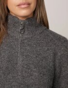 j&x Pulover simplu cu guler înalt din lână cu decolteu cu fermoar Anoti Gri închis