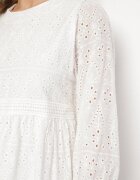 j&x Rochie Ajourată Cloș Albă din Bumbac Edilavia