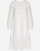 j&x Rochie Ajourată Cloș Albă din Bumbac Edilavia