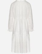 j&x Rochie Ajourată Cloș Albă din Bumbac Edilavia