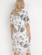 j&x Rochie Alb-Gri din Bumbac Sebaestus