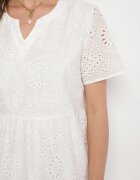 j&x Rochie Albă Brodată Din Bumbac cu Model Ajurat Lumoreline