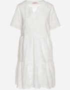 j&x Rochie Albă Brodată Din Bumbac cu Model Ajurat Lumoreline