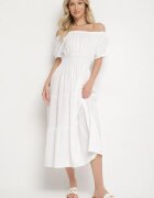 j&x Rochie Albă cu croi evazat cu decolteu barcă Miranea