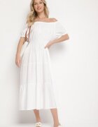 j&x Rochie Albă cu croi evazat cu decolteu barcă Miranea