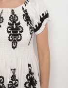 j&x Rochie Albă cu croială spaniolă Decorată cu model oriental Aravine