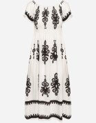 j&x Rochie Albă cu croială spaniolă Decorată cu model oriental Aravine