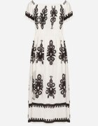 j&x Rochie Albă cu croială spaniolă Decorată cu model oriental Aravine