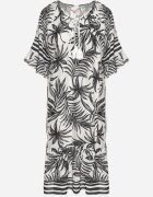 j&x Rochie Albă cu croială tip cutie cu legătură la decolteu cu model floral Mirionela