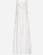 j&x Rochie Albă cu Vâscoză și Model Croșetat Meviellea