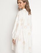 j&x Rochie Albă de bumbac cu palmieri cu legătură Evivirae